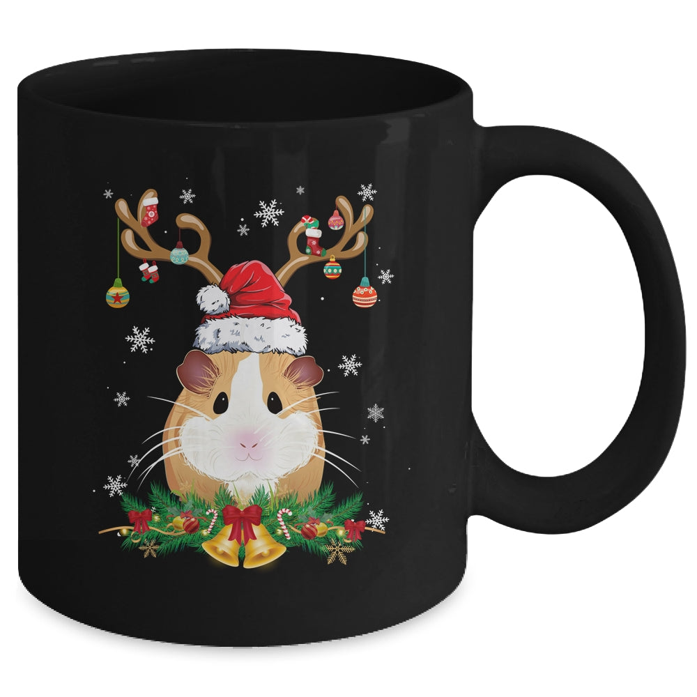 Funny Guinea Pig Reindeer Lights Ornament Santa Christmas Xmas Mug | teecentury