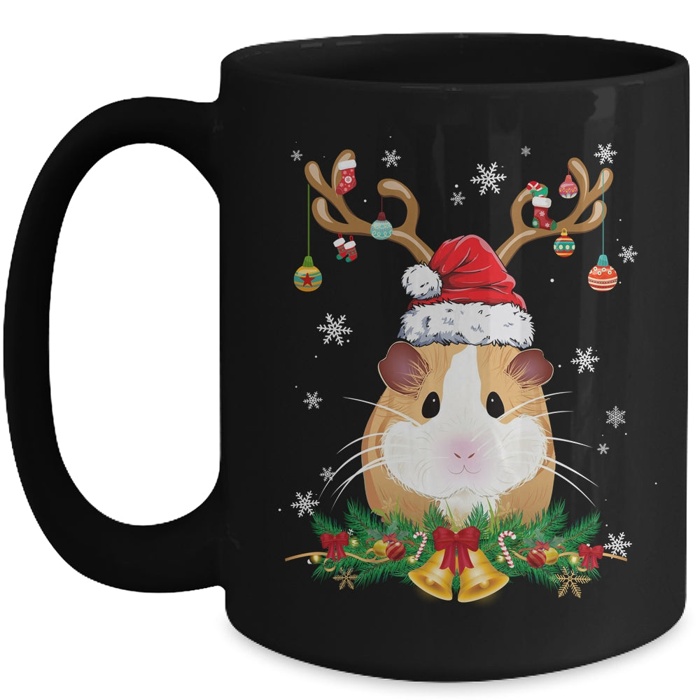 Funny Guinea Pig Reindeer Lights Ornament Santa Christmas Xmas Mug | teecentury