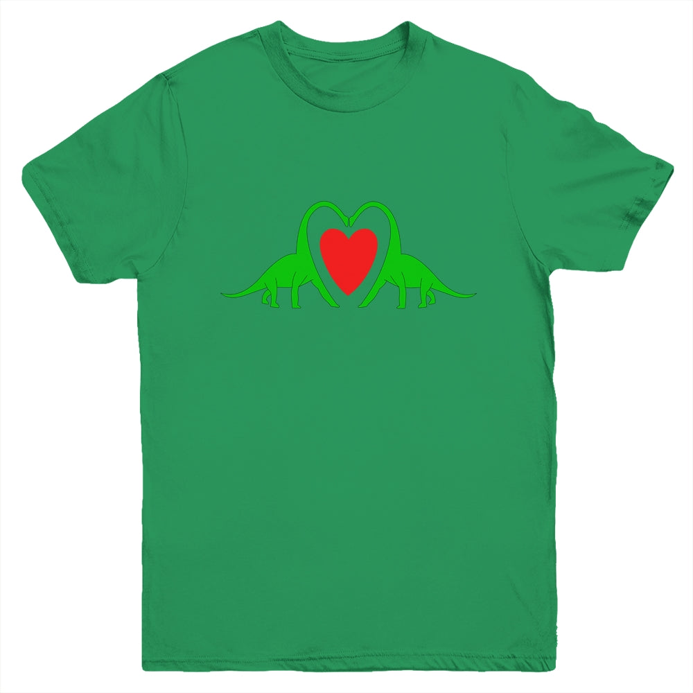 Funny Hearts Love Dinosaur Valentine's Day Gift Boys Girls Youth Youth Shirt | Teecentury.com