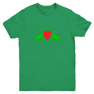 Funny Hearts Love Dinosaur Valentine's Day Gift Boys Girls Youth Youth Shirt | Teecentury.com