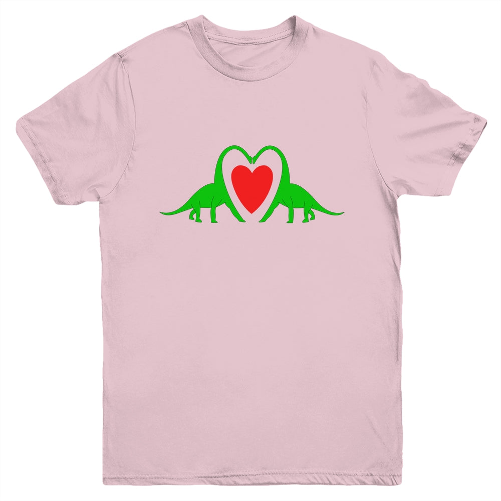 Funny Hearts Love Dinosaur Valentine's Day Gift Boys Girls Youth Youth Shirt | Teecentury.com