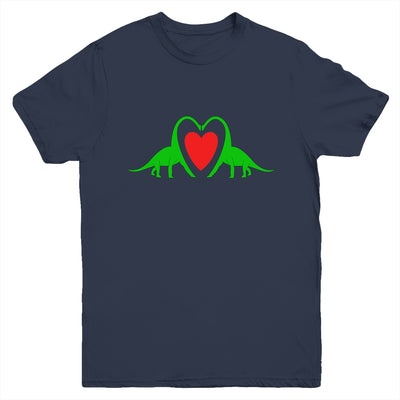 Funny Hearts Love Dinosaur Valentine's Day Gift Boys Girls Youth Youth Shirt | Teecentury.com