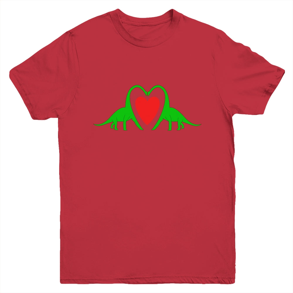 Funny Hearts Love Dinosaur Valentine's Day Gift Boys Girls Youth Youth Shirt | Teecentury.com