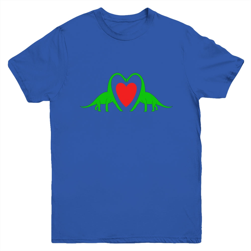 Funny Hearts Love Dinosaur Valentine's Day Gift Boys Girls Youth Youth Shirt | Teecentury.com