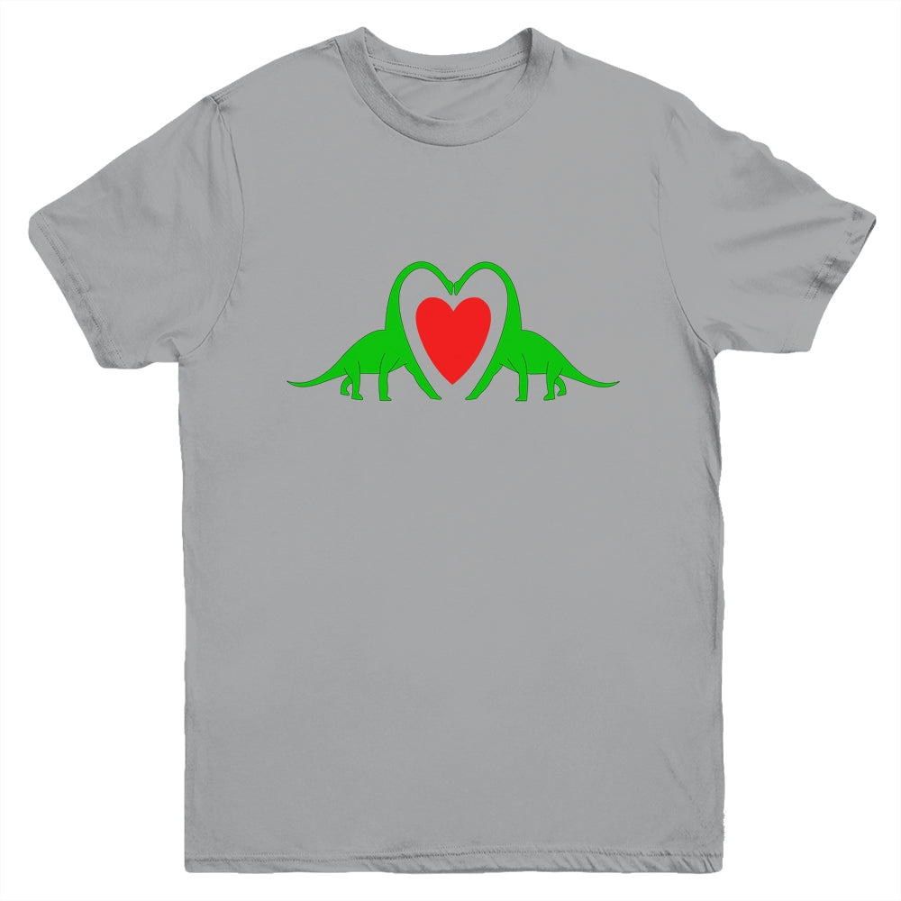 Funny Hearts Love Dinosaur Valentine's Day Gift Boys Girls Youth Youth Shirt | Teecentury.com