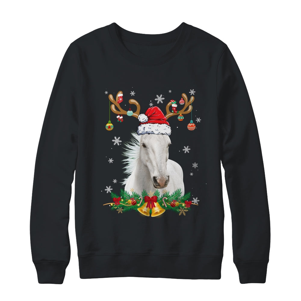 Funny Horse Reindeer Lights Ornament Santa Christmas Xmas Shirt & Sweatshirt | teecentury