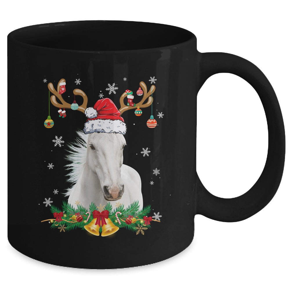 Funny Horse Reindeer Lights Ornament Santa Christmas Xmas Mug | teecentury