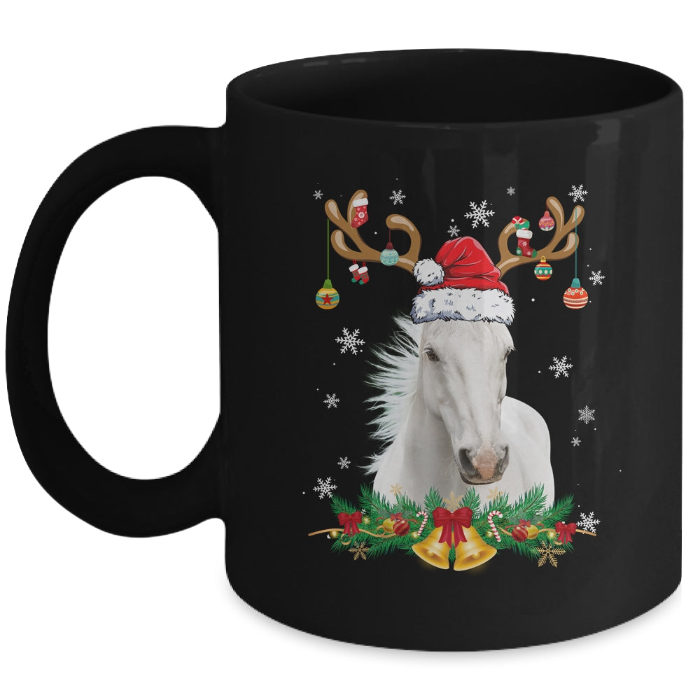 Funny Horse Reindeer Lights Ornament Santa Christmas Xmas Mug | teecentury