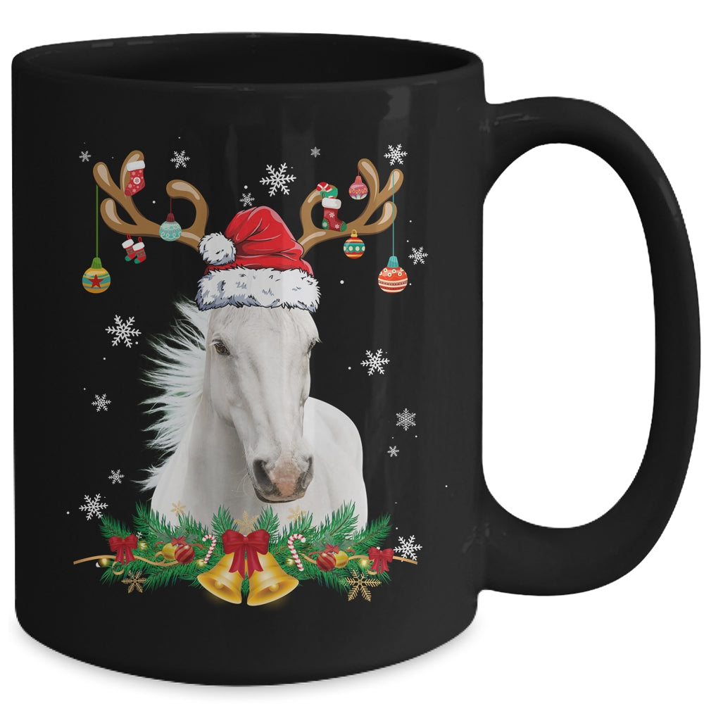 Funny Horse Reindeer Lights Ornament Santa Christmas Xmas Mug | teecentury
