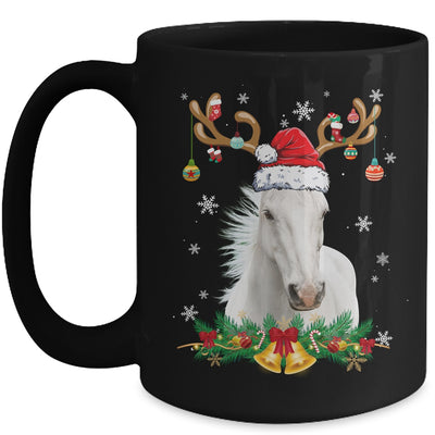 Funny Horse Reindeer Lights Ornament Santa Christmas Xmas Mug | teecentury