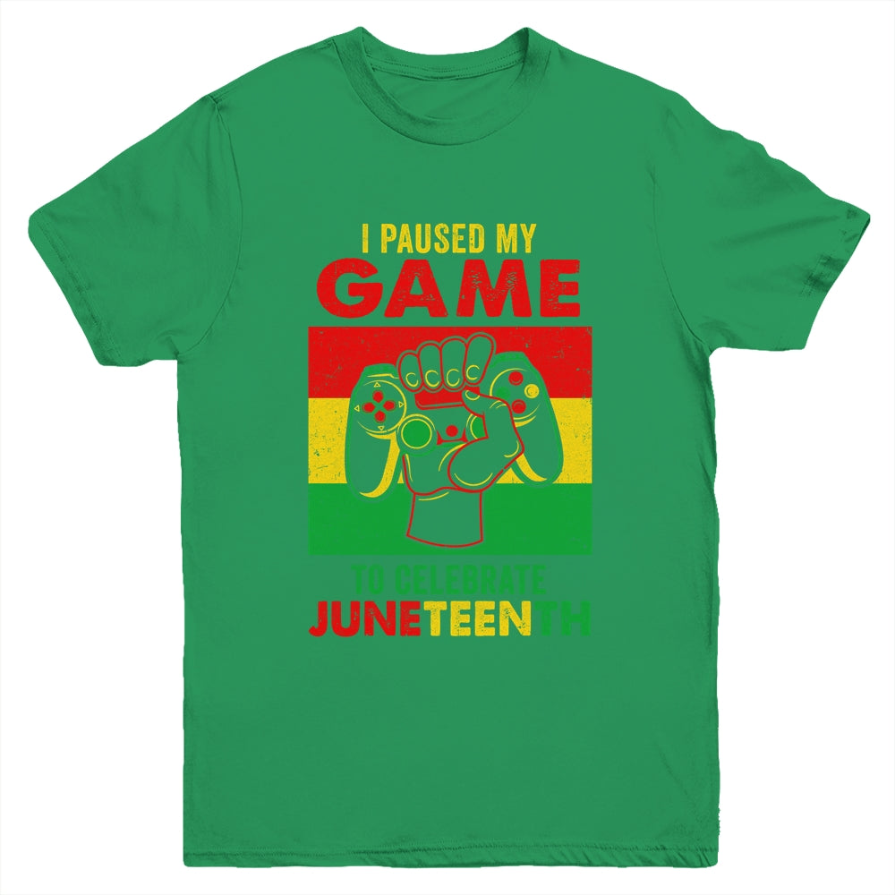 Funny I Paused My Game To Celebrate Juneteenth Black Gamers Youth Shirt | teecentury