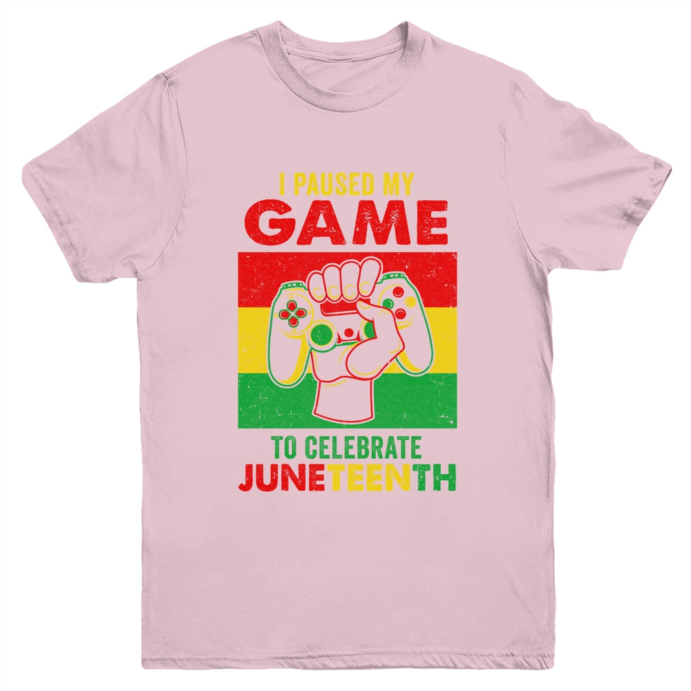 Funny I Paused My Game To Celebrate Juneteenth Black Gamers Youth Shirt | teecentury