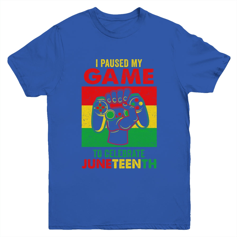 Funny I Paused My Game To Celebrate Juneteenth Black Gamers Youth Shirt | teecentury