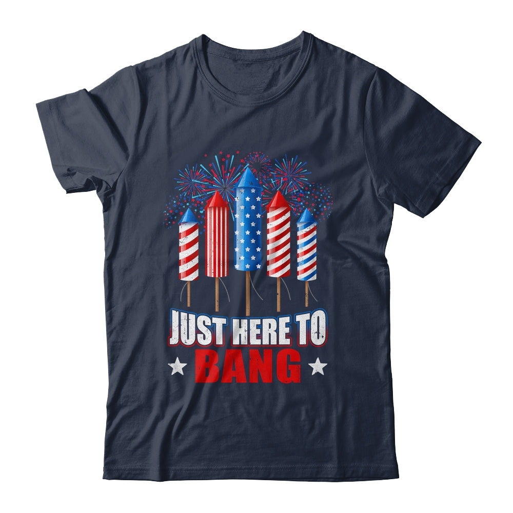 Funny I'm Just Here To Bang Tee 4th of July Mens Womens Kids Shirt & Tank Top | teecentury