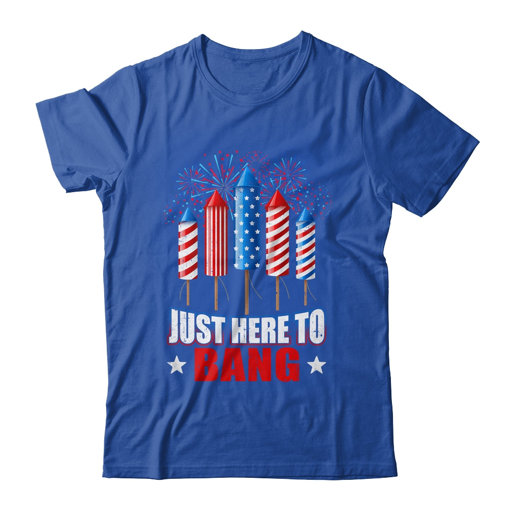 Funny I'm Just Here To Bang Tee 4th of July Mens Womens Kids Shirt & Tank Top | teecentury