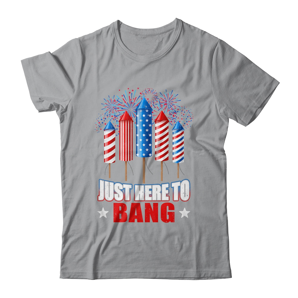 Funny I'm Just Here To Bang Tee 4th of July Mens Womens Kids Shirt & Tank Top | teecentury