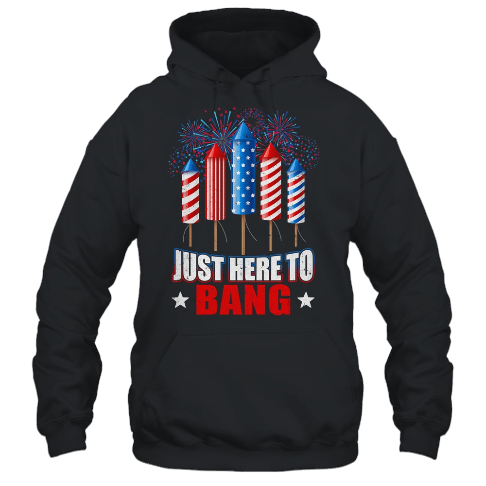 Funny I'm Just Here To Bang Tee 4th of July Mens Womens Kids Shirt & Tank Top | teecentury