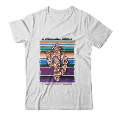 Funny Leopard Cactus Serape Cactus Print Turquoise Brown T-Shirt & Tank Top | Teecentury.com