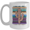 Funny Leopard Cactus Serape Cactus Print Turquoise Brown Mug Coffee Mug | Teecentury.com