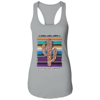 Funny Leopard Cactus Serape Cactus Print Turquoise Brown T-Shirt & Tank Top | Teecentury.com