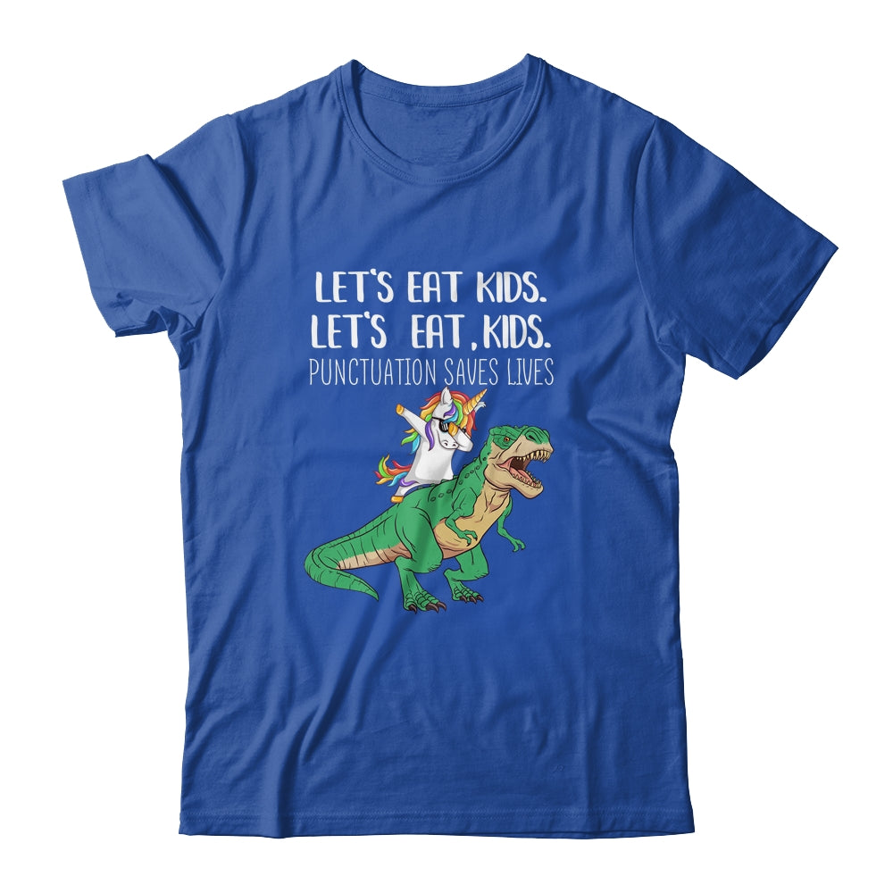 Funny Lets Eat Kids Punctuation Saves Lives Grammar School T-Shirt & Tank Top | Teecentury.com