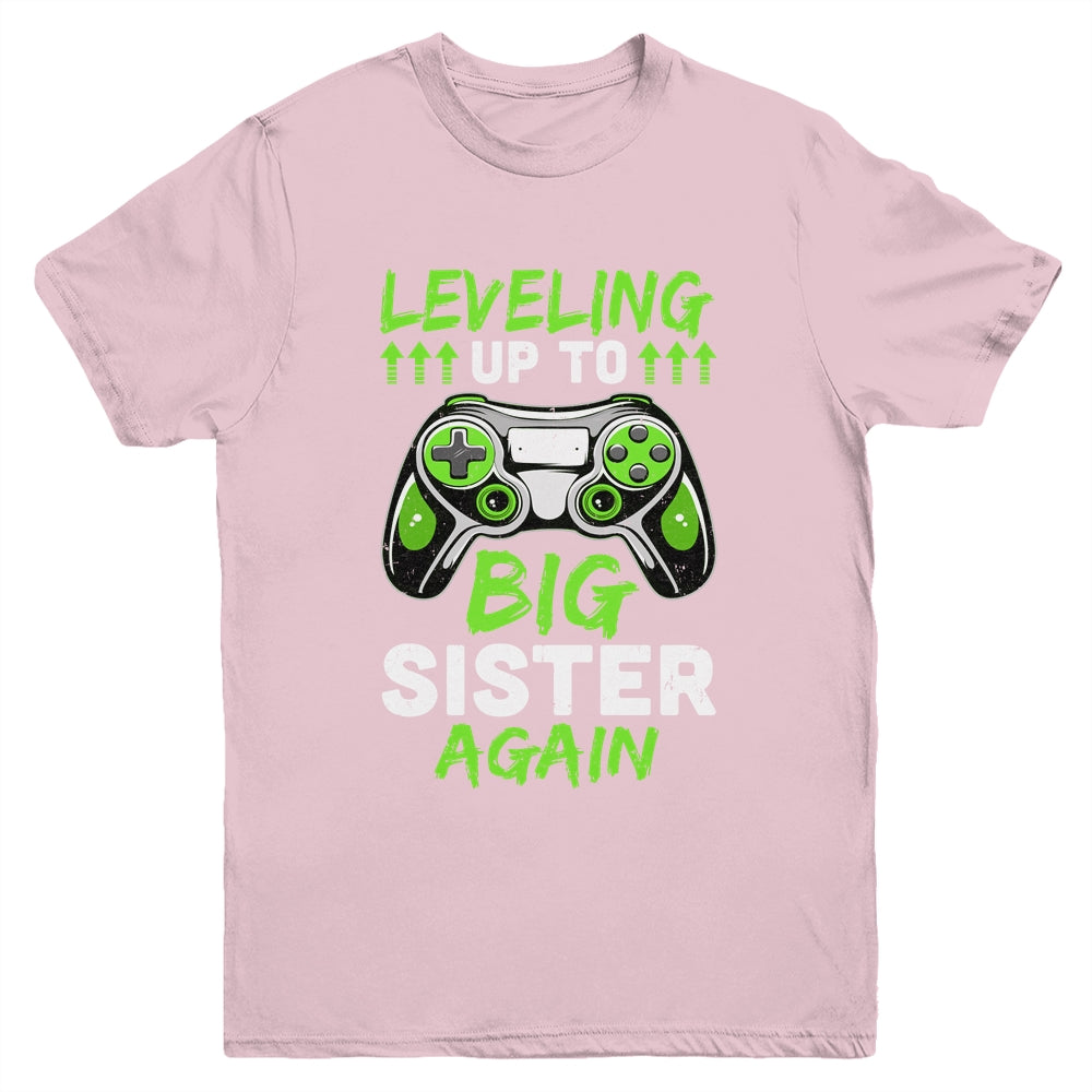 Funny Leveling Up To Big Sister Again Big Sis Gaming Youth Shirt | teecentury