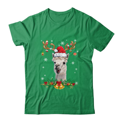 Funny Llama Reindeer Lights Ornament Santa Christmas Xmas Shirt & Sweatshirt | teecentury