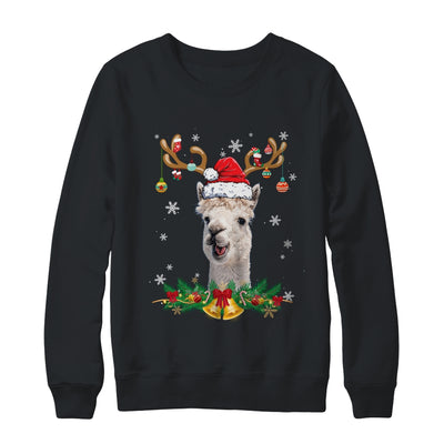Funny Llama Reindeer Lights Ornament Santa Christmas Xmas Shirt & Sweatshirt | teecentury