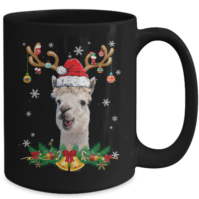 Funny Llama Reindeer Lights Ornament Santa Christmas Xmas Mug | teecentury