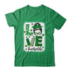 Funny Love Messy Bun Teacher Life St Patricks Day Shamrock Shirt & Hoodie | teecentury