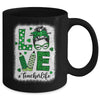 Funny Love Messy Bun Teacher Life St Patricks Day Shamrock Mug | teecentury