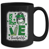 Funny Love Messy Bun Teacher Life St Patricks Day Shamrock Mug | teecentury