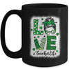 Funny Love Messy Bun Teacher Life St Patricks Day Shamrock Mug | teecentury