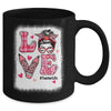 Funny Love Messy Bun Teacher Life Valentines Day Matching Mug | teecentury