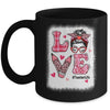 Funny Love Messy Bun Teacher Life Valentines Day Matching Mug | teecentury