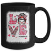 Funny Love Messy Bun Teacher Life Valentines Day Matching Mug | teecentury