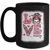 Funny Love Messy Bun Teacher Life Valentines Day Matching Mug | teecentury