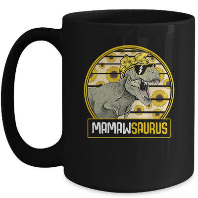 Funny Mamaw Saurus Sunflower Dinosaur Grandma T Rex Mug Coffee Mug | Teecentury.com