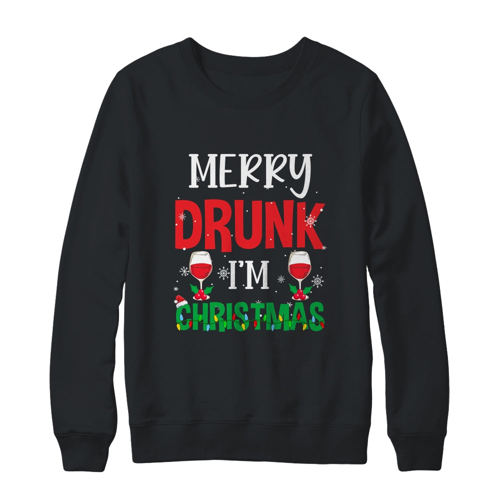 Funny Merry Drunk I'm Christmas Xmas Holiday Party T-Shirt & Sweatshirt | Teecentury.com