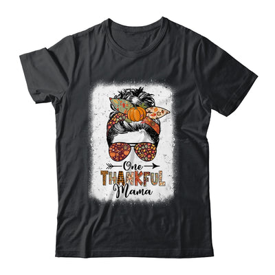 Funny Messy Bun One Thankful Mama Fall Autumn Thanksgiving Shirt & Hoodie | teecentury