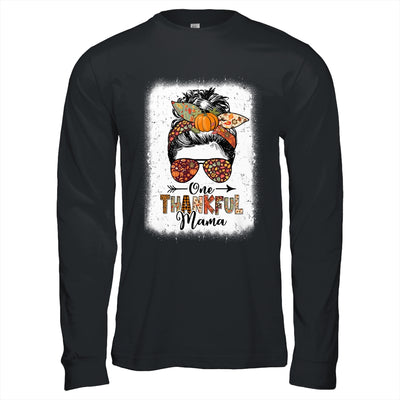 Funny Messy Bun One Thankful Mama Fall Autumn Thanksgiving Shirt & Hoodie | teecentury