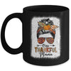 Funny Messy Bun One Thankful Mama Fall Autumn Thanksgiving Mug | teecentury