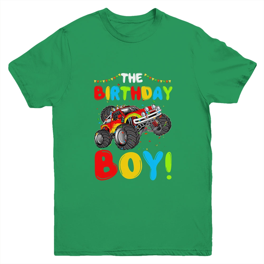 Funny Monster Truck The Birthday Boy Gift For Him Your Son Youth Youth Shirt | Teecentury.com