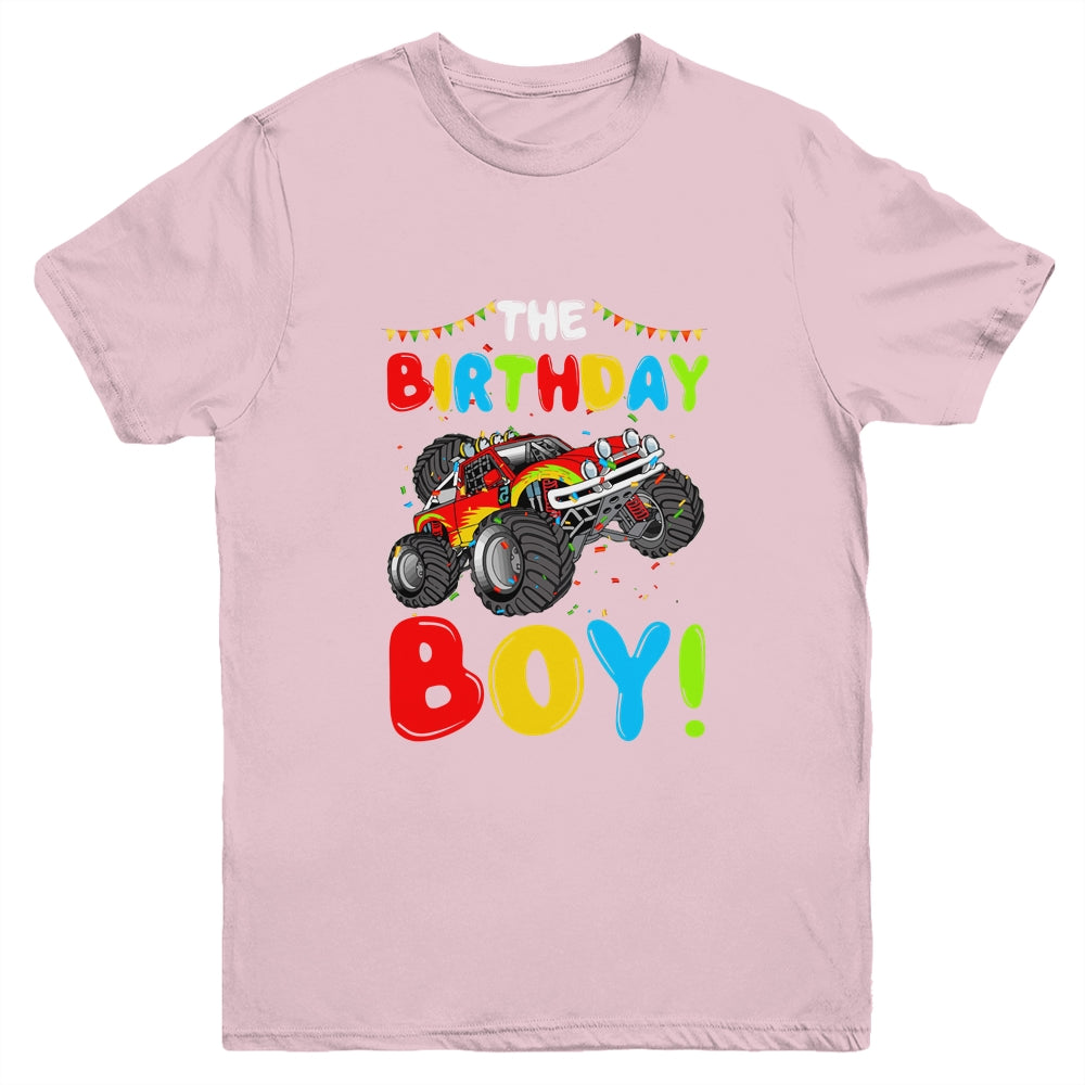 Funny Monster Truck The Birthday Boy Gift For Him Your Son Youth Youth Shirt | Teecentury.com