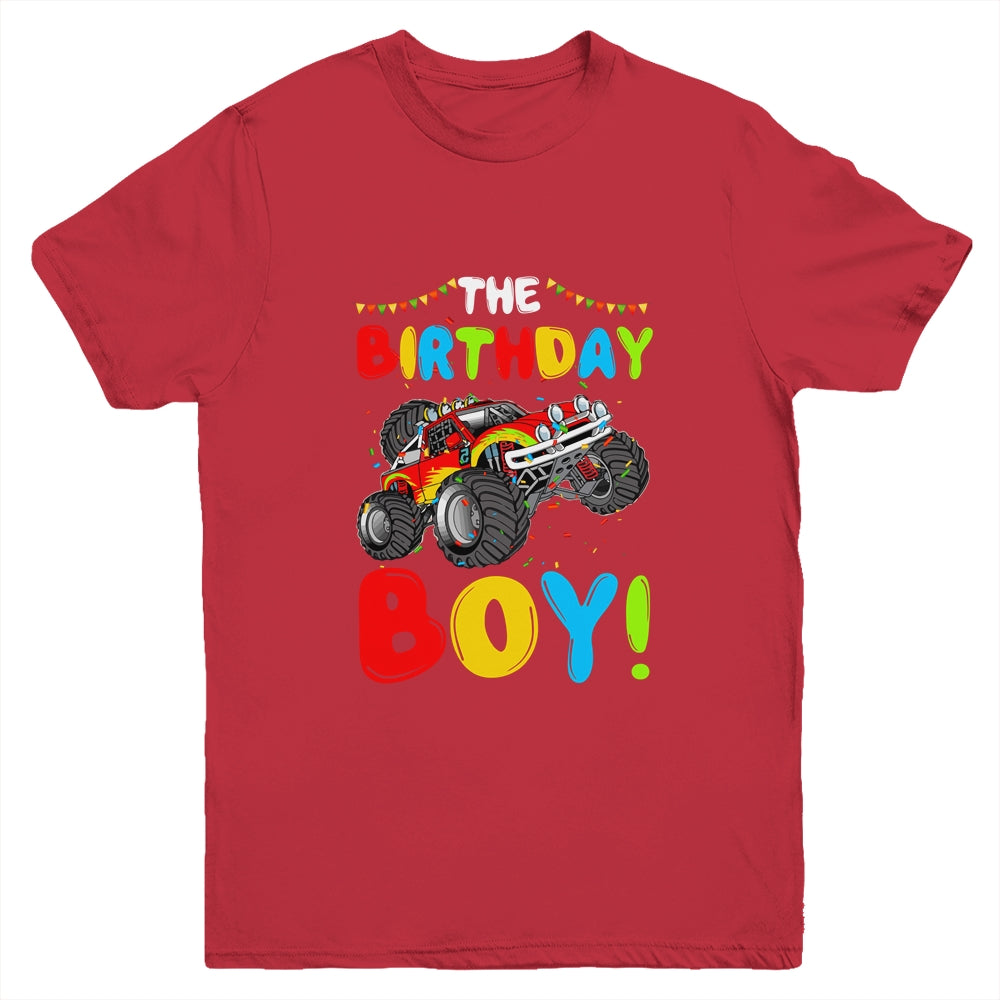 Funny Monster Truck The Birthday Boy Gift For Him Your Son Youth Youth Shirt | Teecentury.com