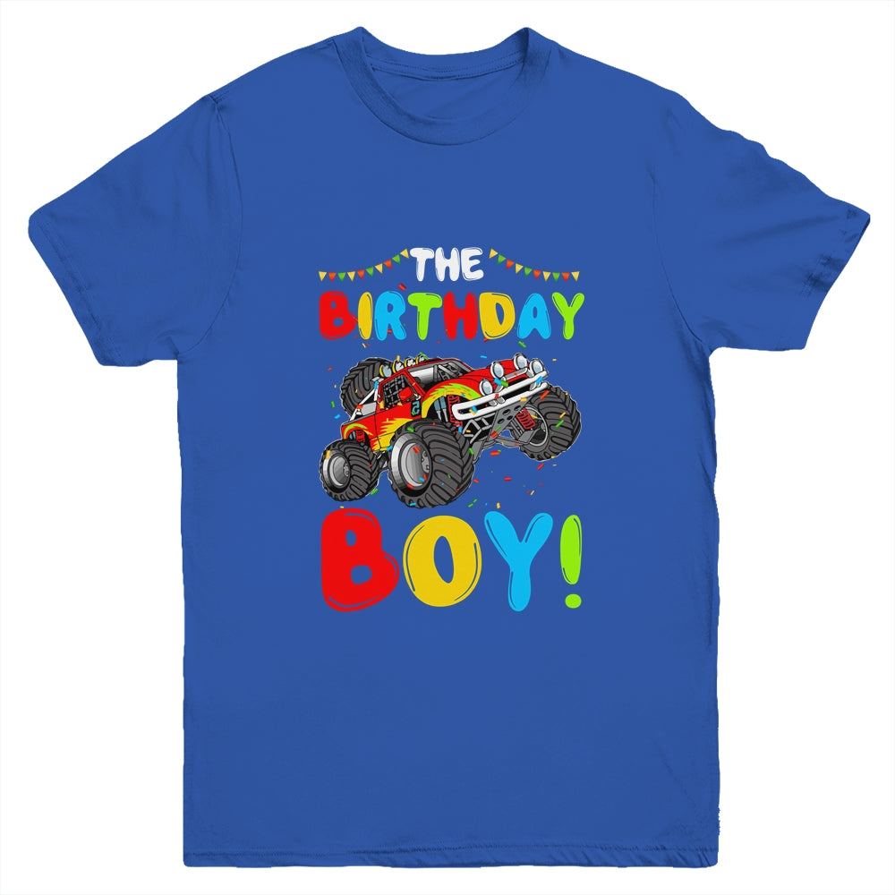 Funny Monster Truck The Birthday Boy Gift For Him Your Son Youth Youth Shirt | Teecentury.com
