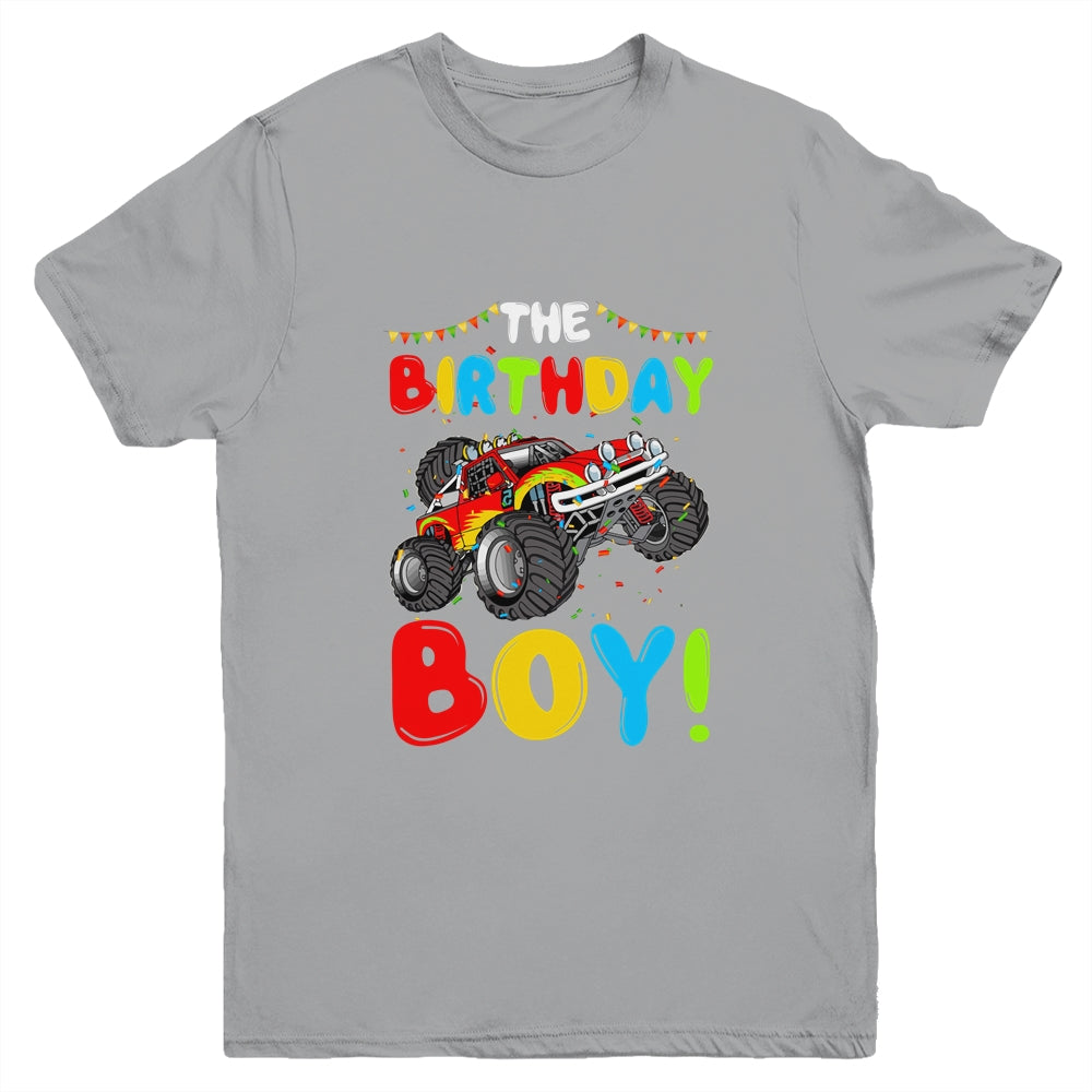 Funny Monster Truck The Birthday Boy Gift For Him Your Son Youth Youth Shirt | Teecentury.com
