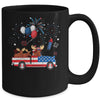 Funny Moose Riding Red Truck USA Flag Patriotic 4th Of July Mug | teecentury