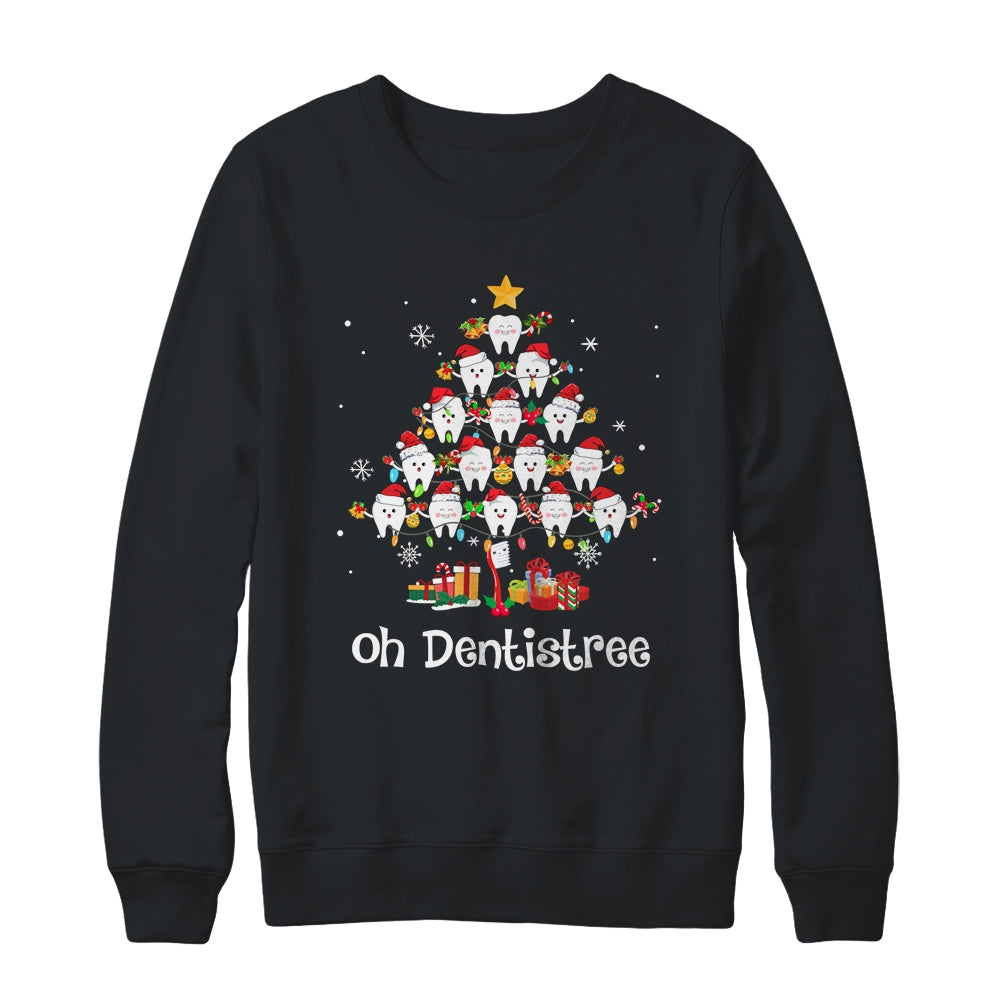 Funny Oh Dentistree Christmas Tree Dentist Dental Assistant Shirt & Sweatshirt | teecentury