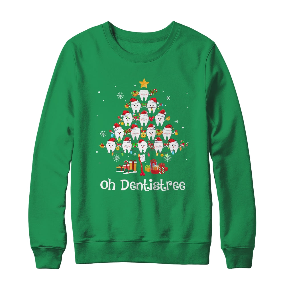 Funny Oh Dentistree Christmas Tree Dentist Dental Assistant Shirt & Sweatshirt | teecentury